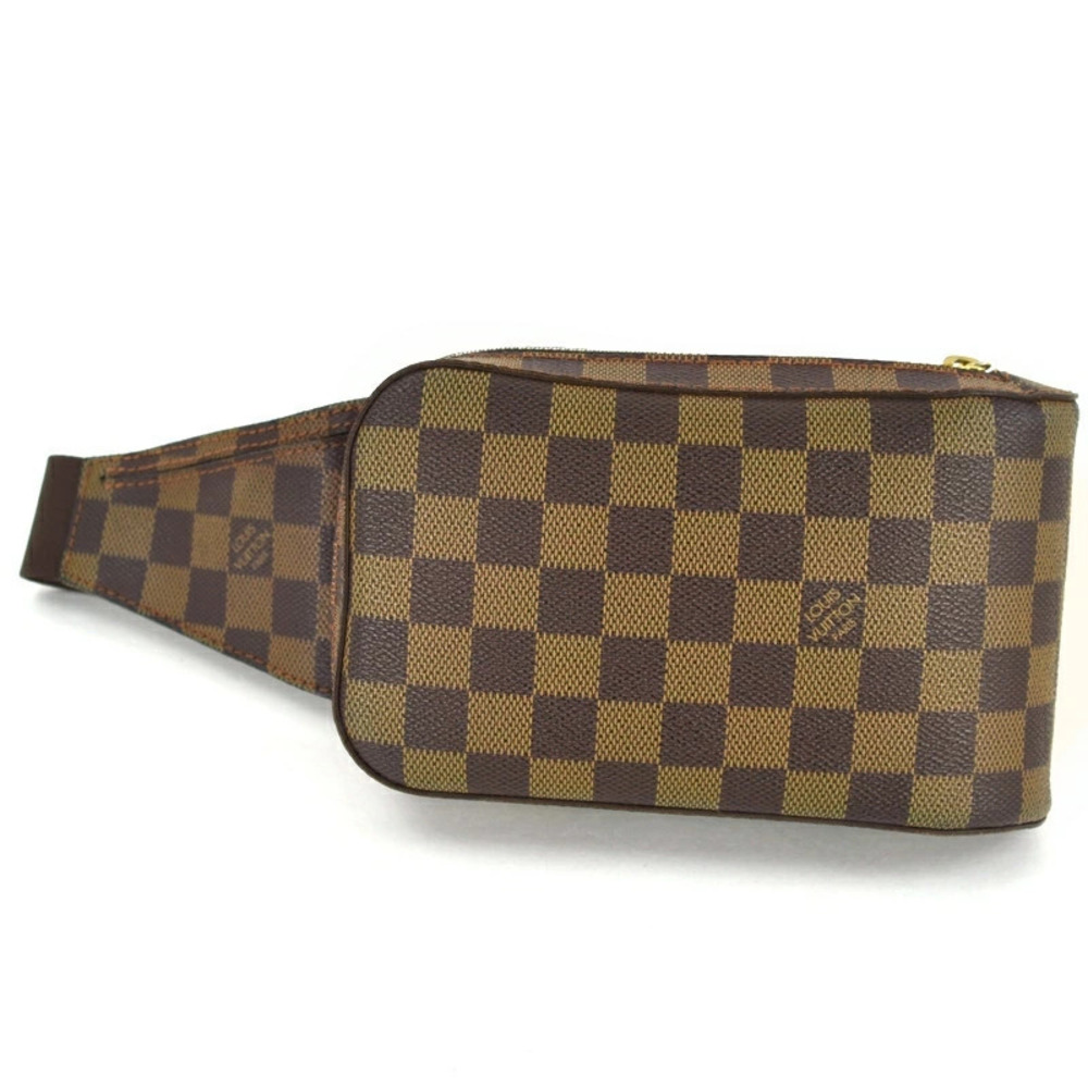 Louis Vuitton Geronimos Bag Damier Body Belt Bum Crossbody Waist Leather Brown